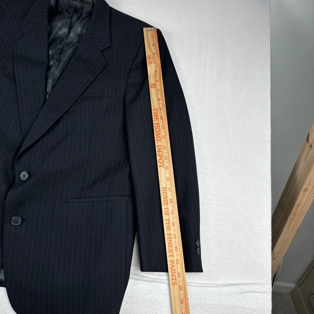 VTG Christian Dior Mens Pinstripe Blazer 40R  Dark Gray wool Office business
